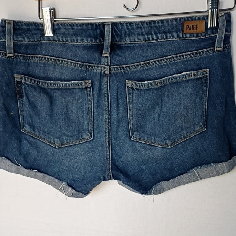 PAIGE Women's Distressed Blue Jean Shorts Size 27 - Picture 4 of 9